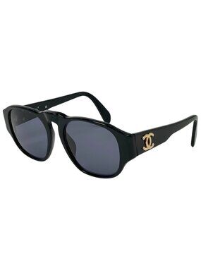 Chanel CC Logo Sunglasses Eyewear Acetate Black